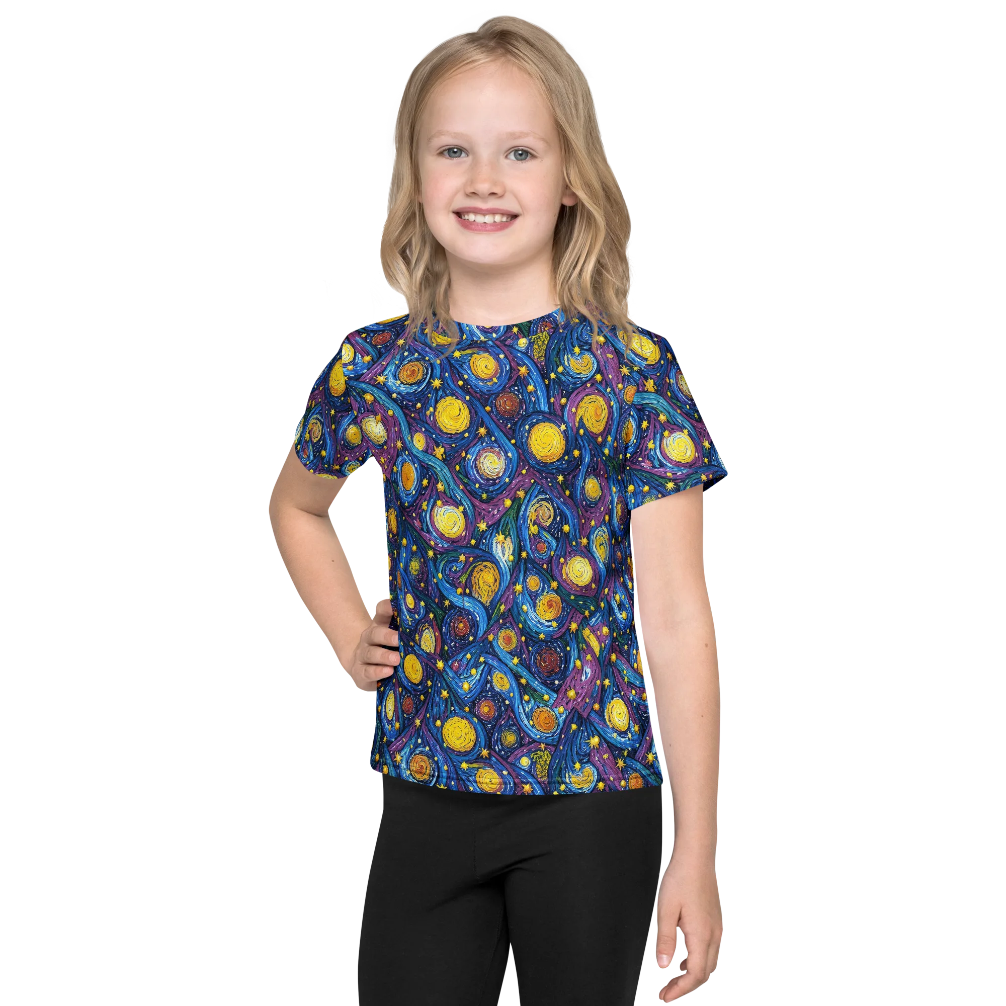 Cosmic Whirlpool on Kids Crew Neck T-Shirt — Front