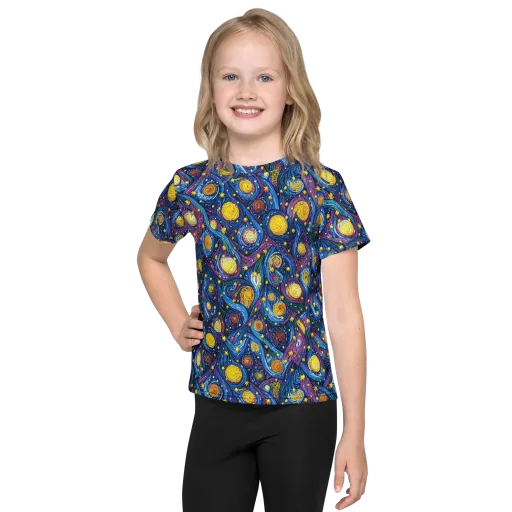 Cosmic Whirlpool on a Kids Crew Neck T-Shirt