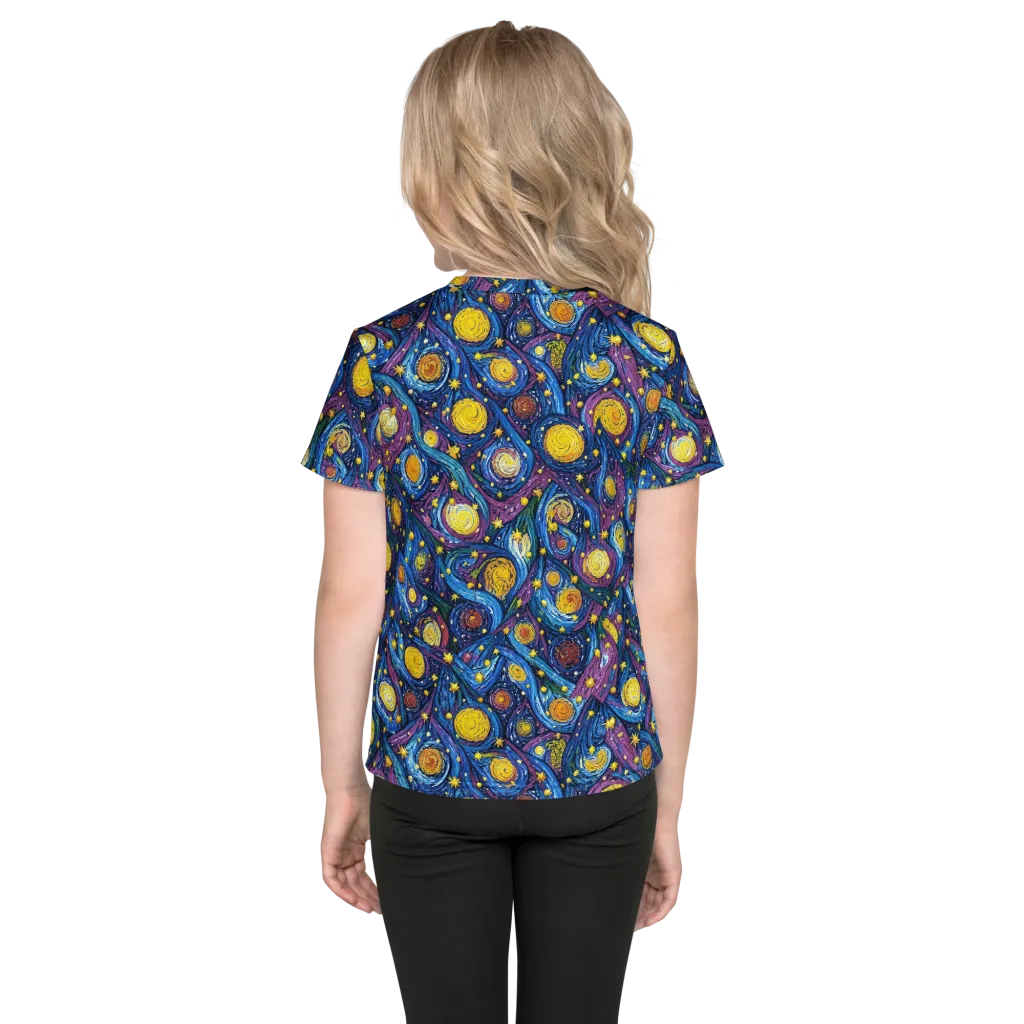 Cosmic Whirlpool on Kids Crew Neck T-Shirt — Back