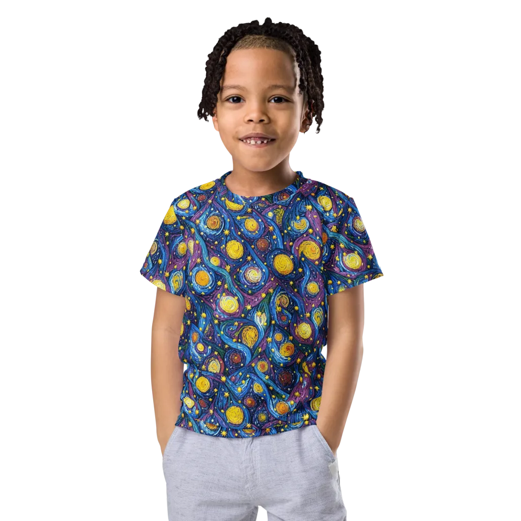 Cosmic Whirlpool on Kids Crew Neck T-Shirt — Front