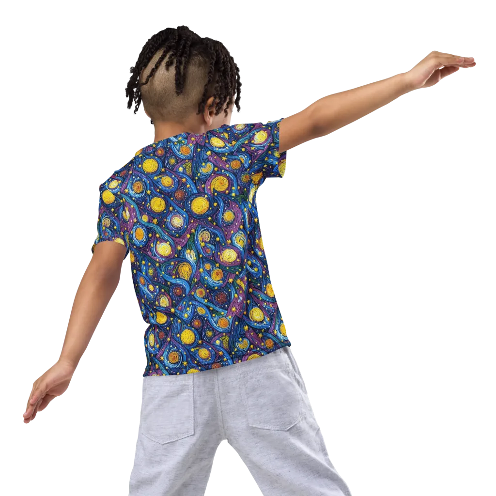Cosmic Whirlpool on Kids Crew Neck T-Shirt — Back