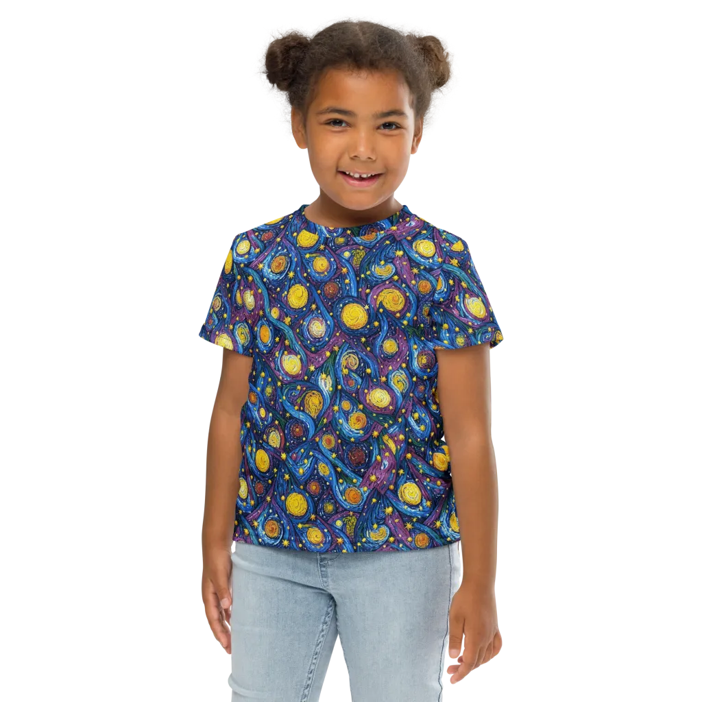 Cosmic Whirlpool on Kids Crew Neck T-Shirt — Front