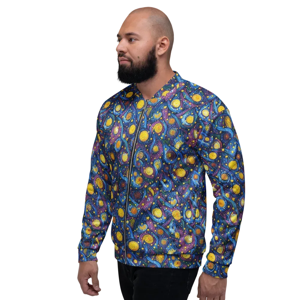Cosmic Whirlpool on Bomber Jacket — Left
