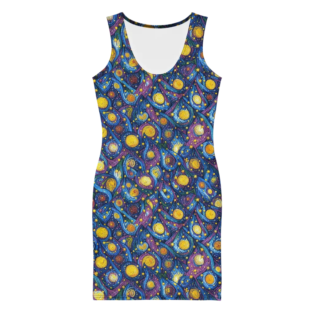 Cosmic Whirlpool on Bodycon Dress — Front