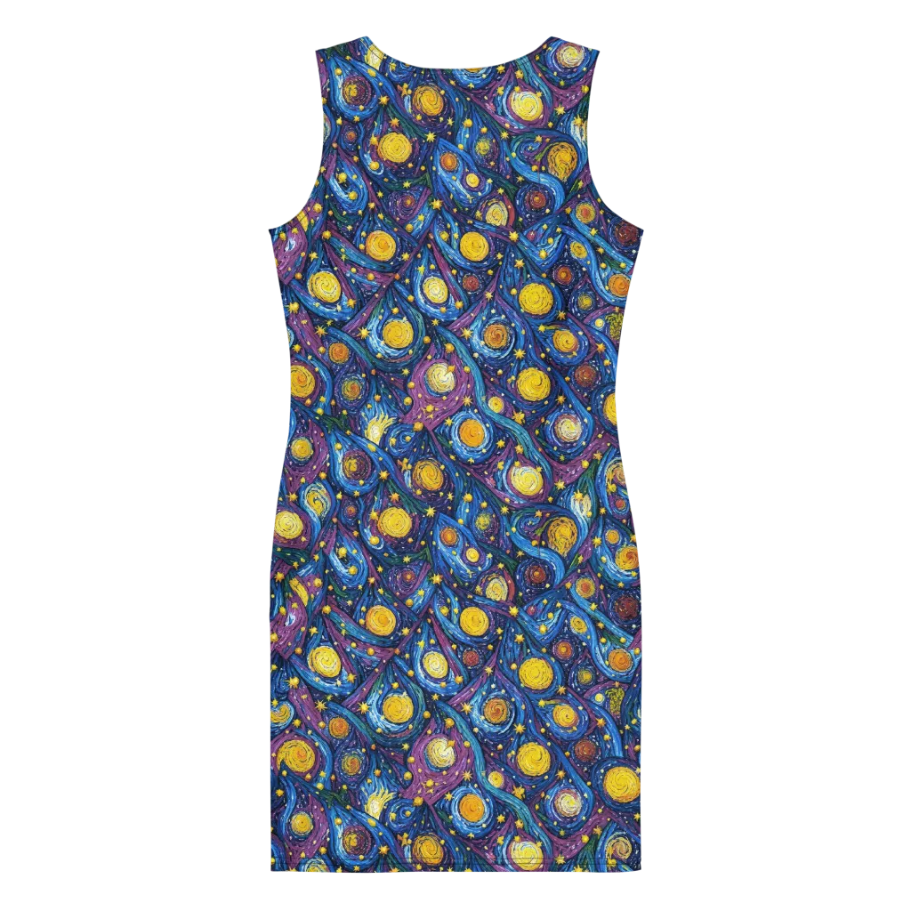 Cosmic Whirlpool on Bodycon Dress — Back