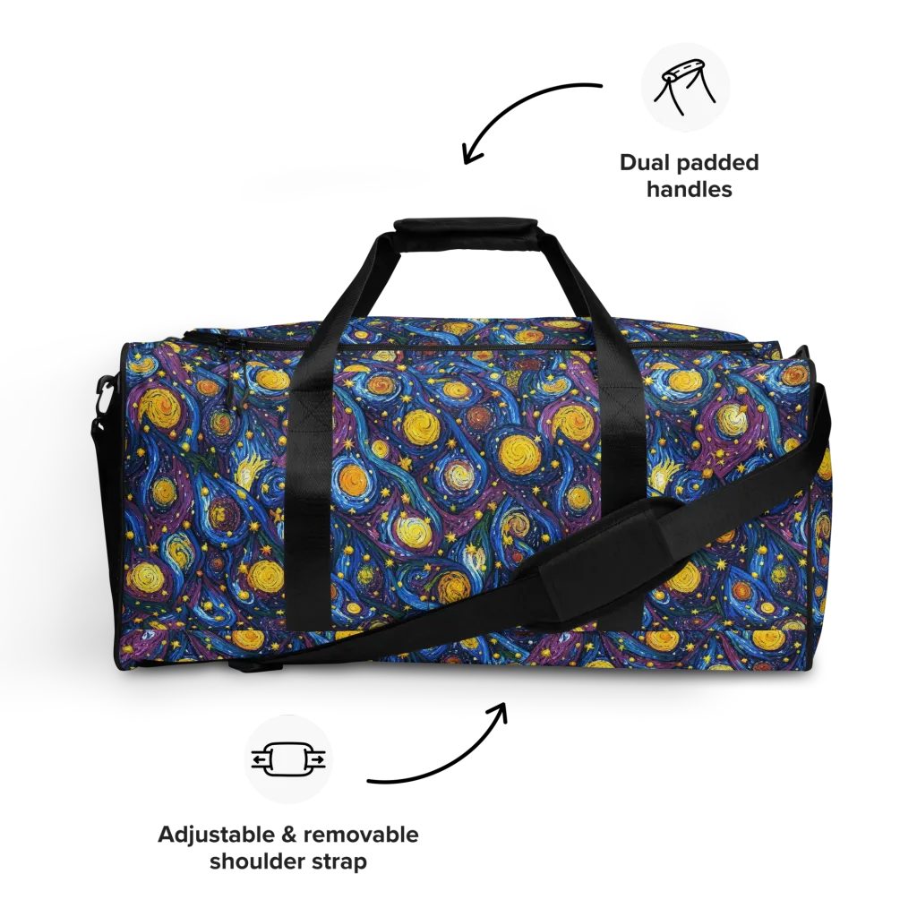 Cosmic Whirlpool on Duffle Bag — Front