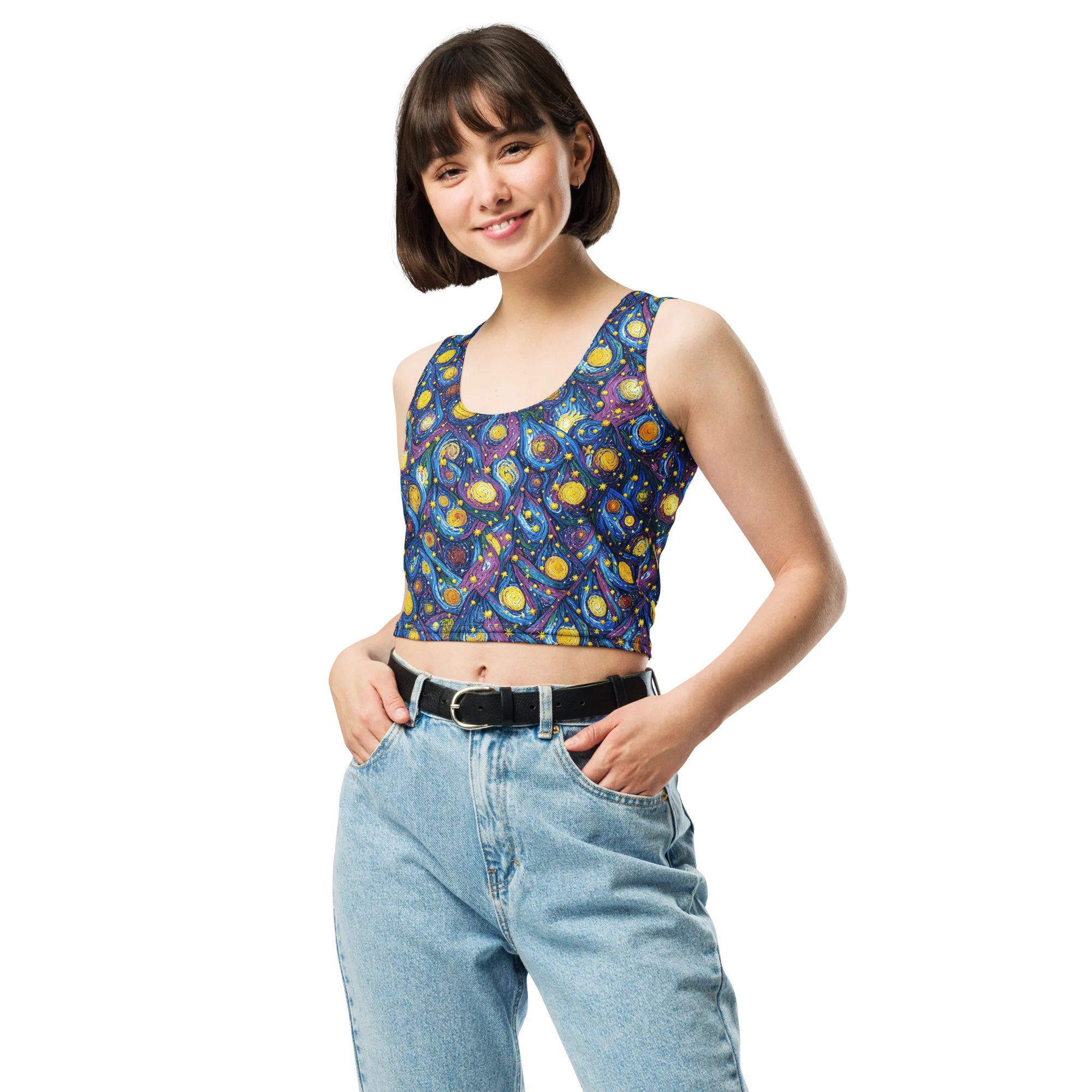Cosmic Whirlpool on Crop Top — Front