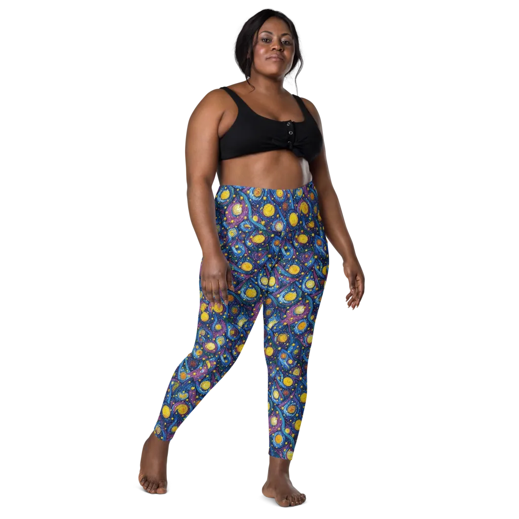 Cosmic Whirlpool on Leggings with Pockets — Front