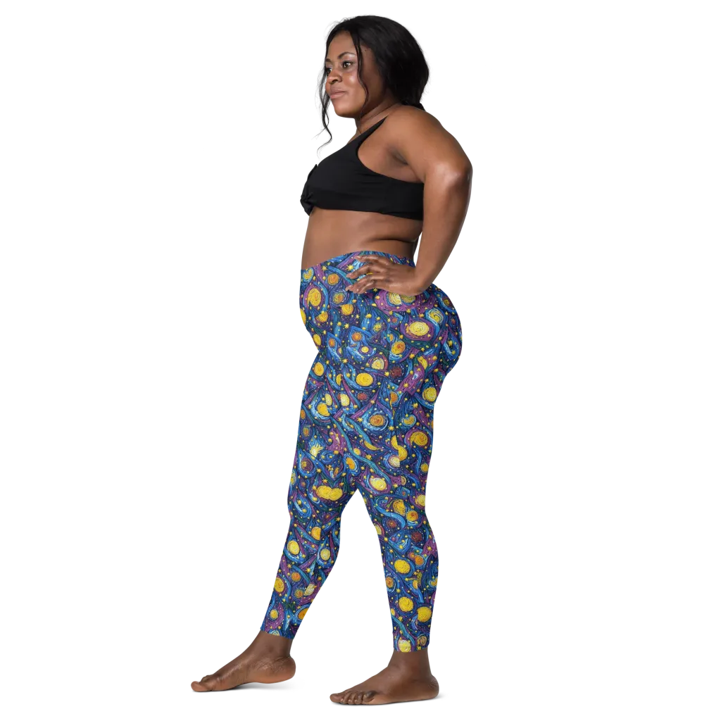 Cosmic Whirlpool on Leggings with Pockets — Left
