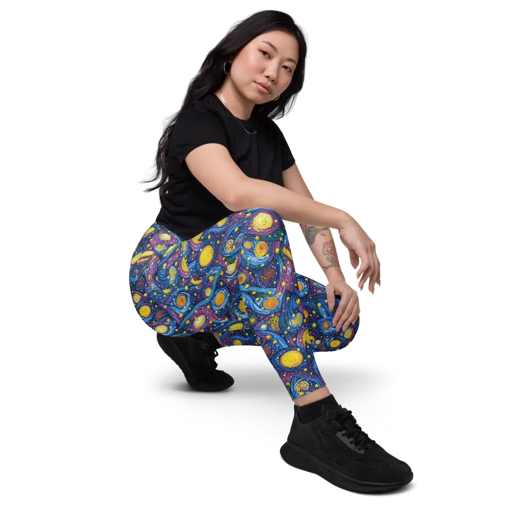 Cosmic Whirlpool on Leggings with Pockets — Right Front
