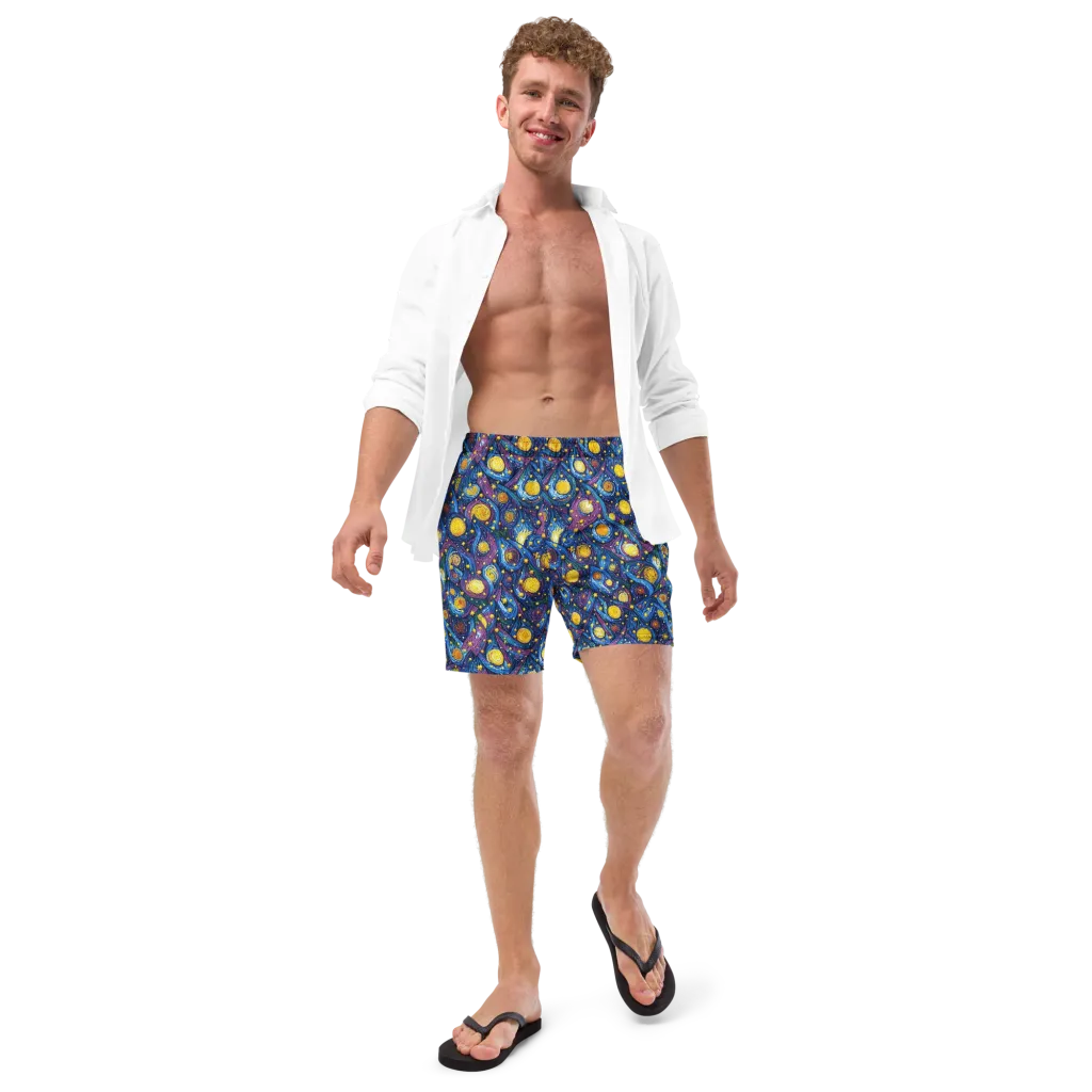 Cosmic Whirlpool on Swim Trunks — Front