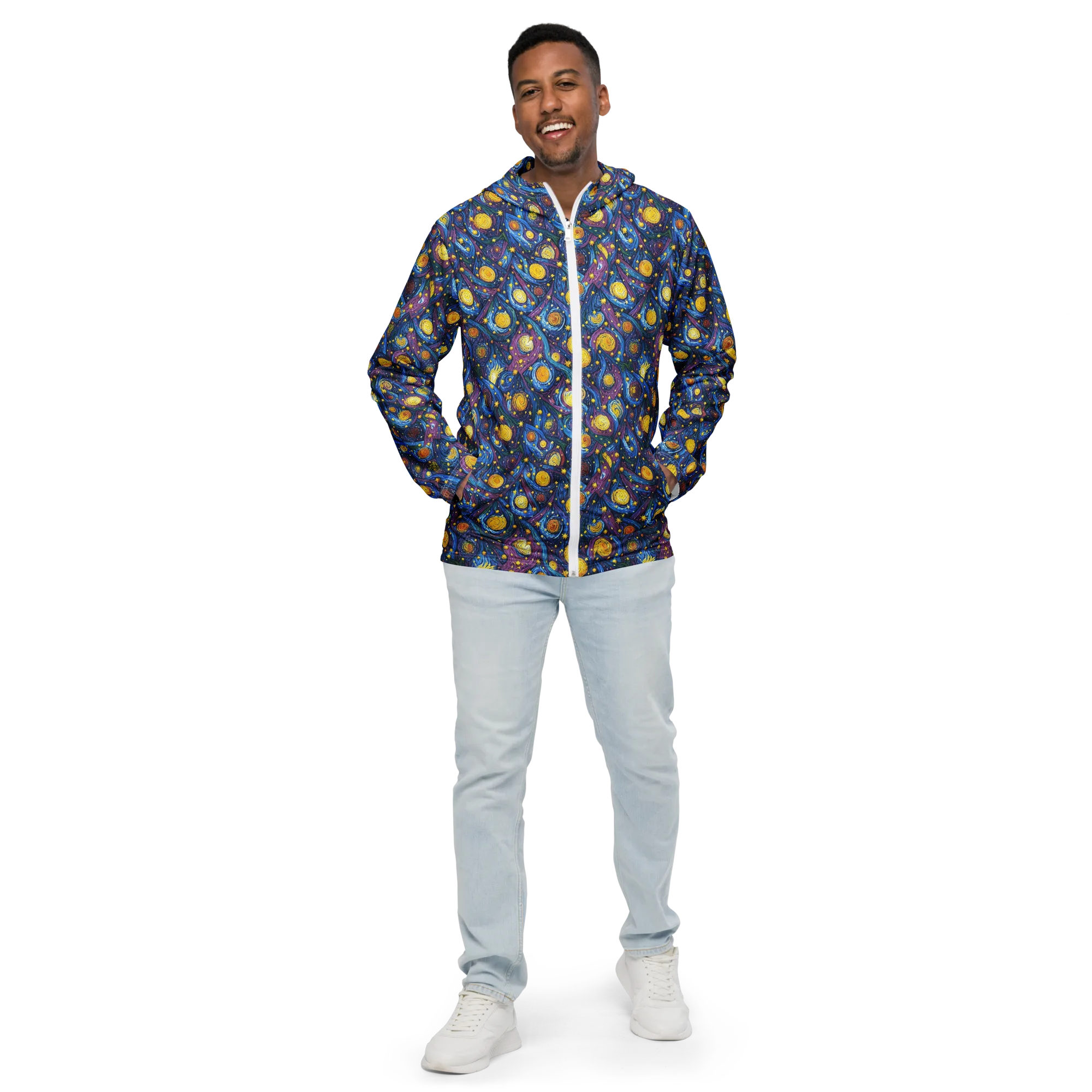 Cosmic Whirlpool on Men's Windbreaker — Front