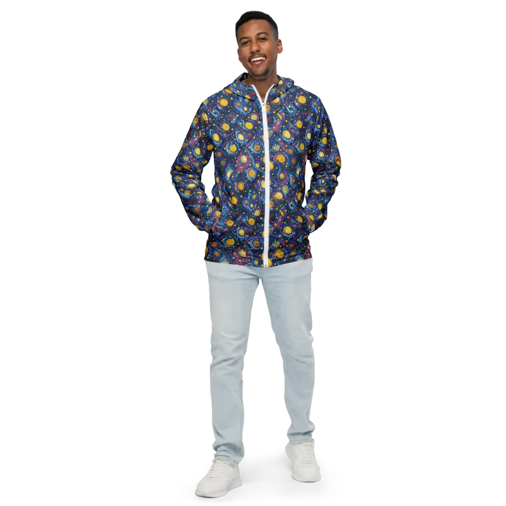 Cosmic Whirlpool on Men's Windbreaker — Front