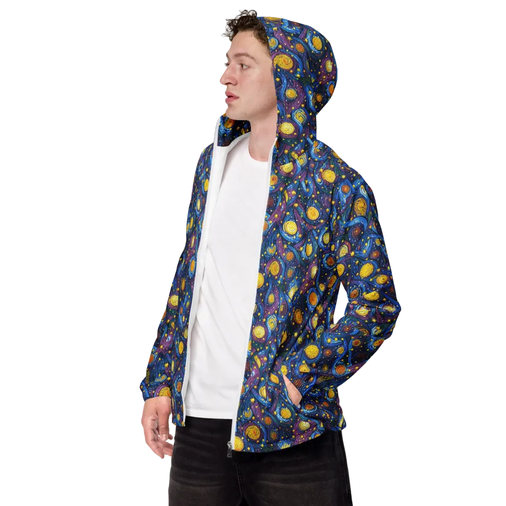 Cosmic Whirlpool on Men's Windbreaker — Left Front