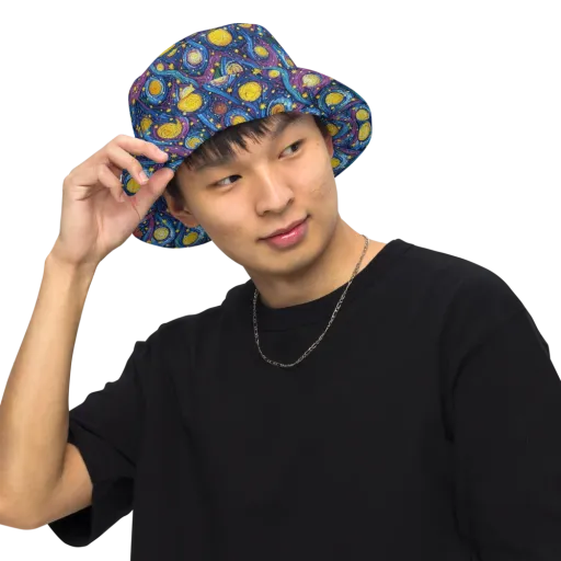 Cosmic Whirlpool on a Reversible Bucket Hat