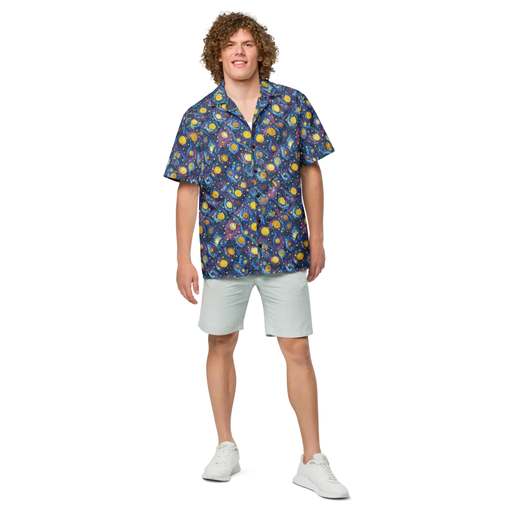 Cosmic Whirlpool on Button Shirt — Front
