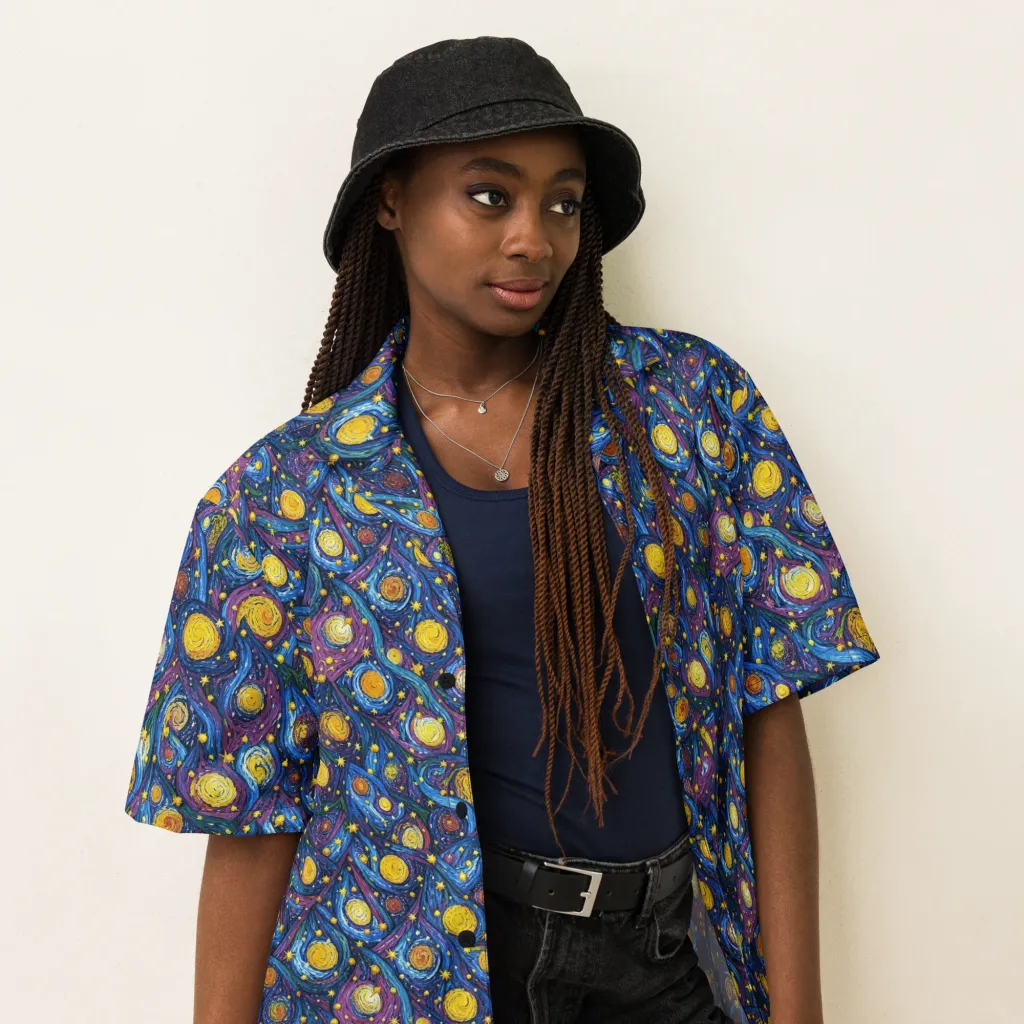 Cosmic Whirlpool on Button Shirt — Right Front