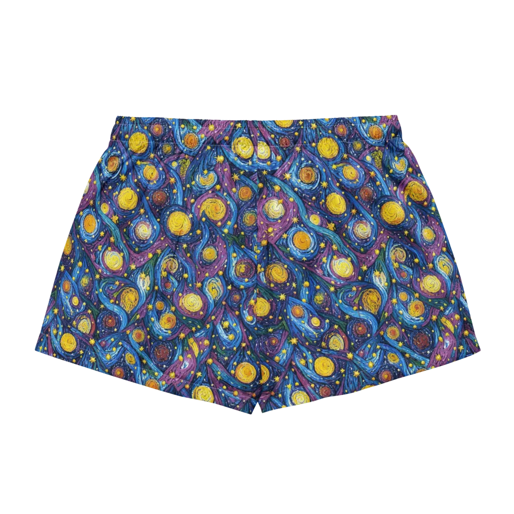 Cosmic Whirlpool on Women's Pajama Shorts — Back