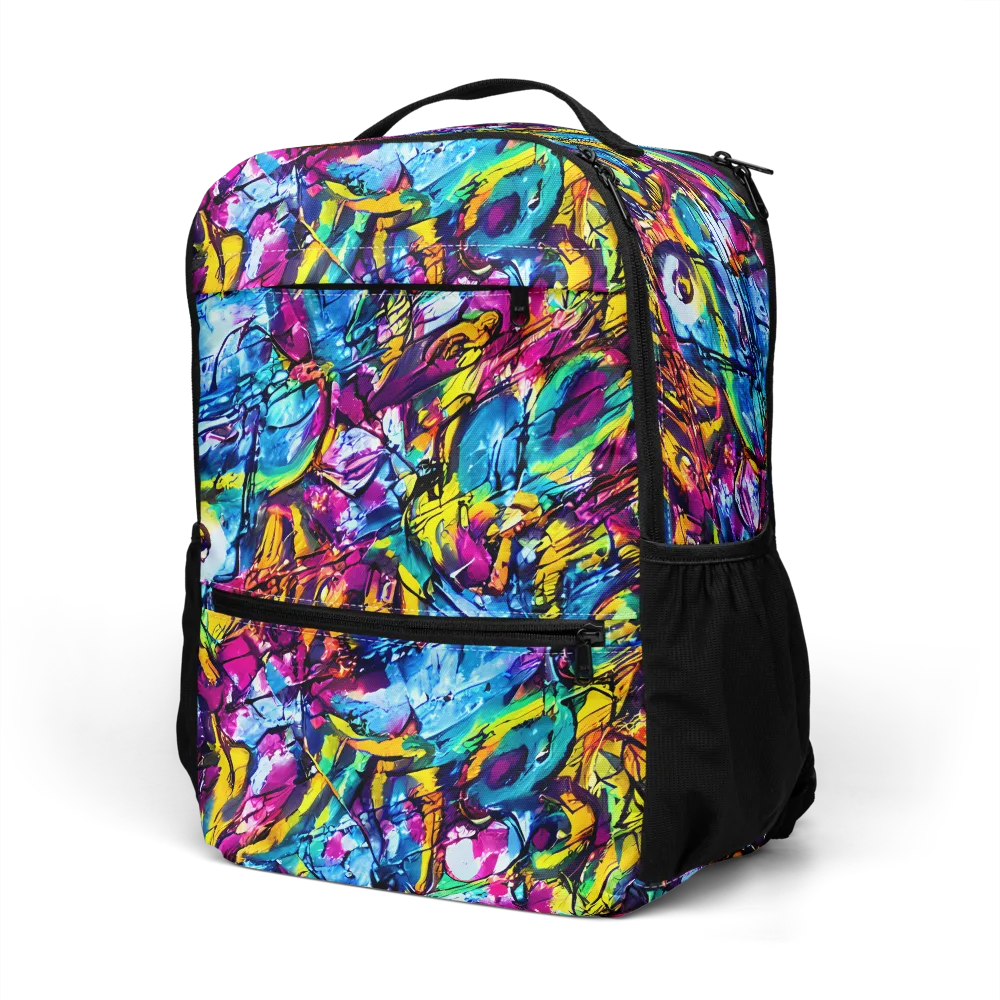 Fuchsia Voltage on Utility Backpack — Left Front