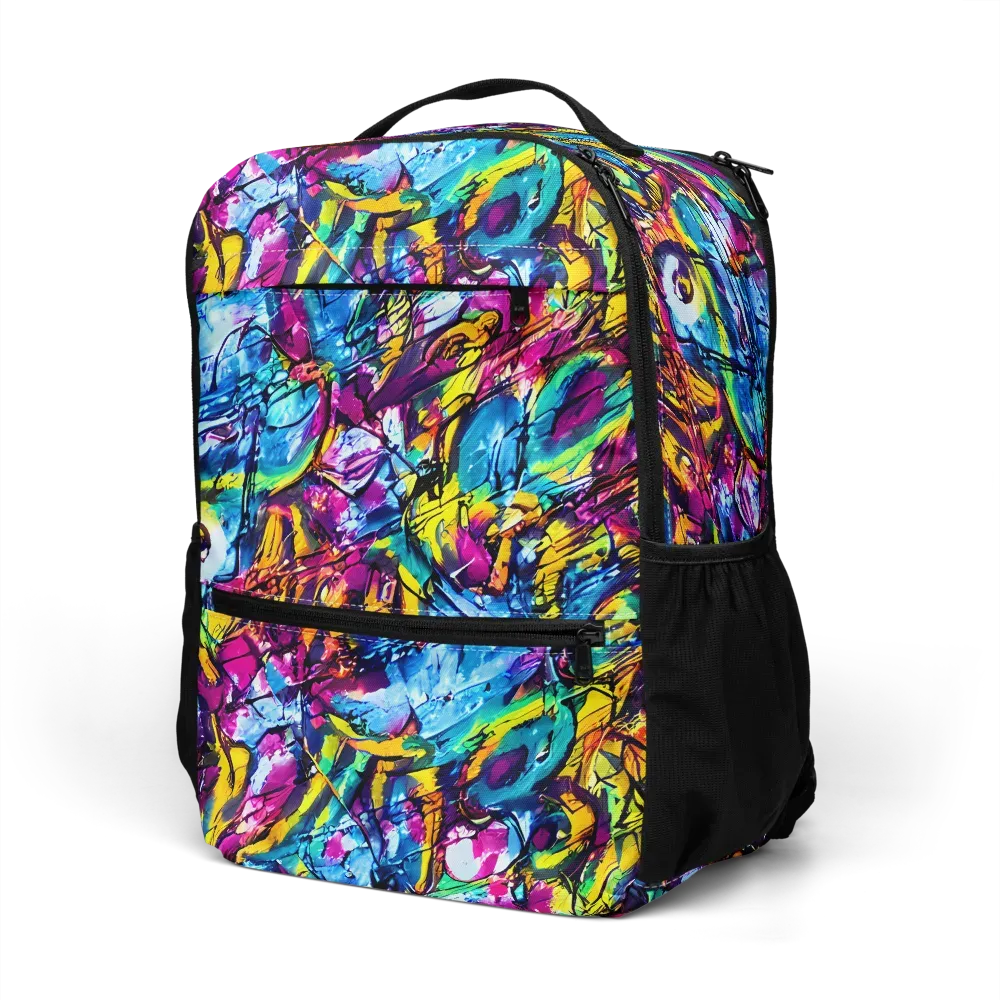 Fuchsia Voltage on Utility Backpack — Left Front