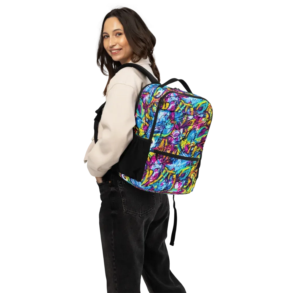 Fuchsia Voltage on Utility Backpack — Back