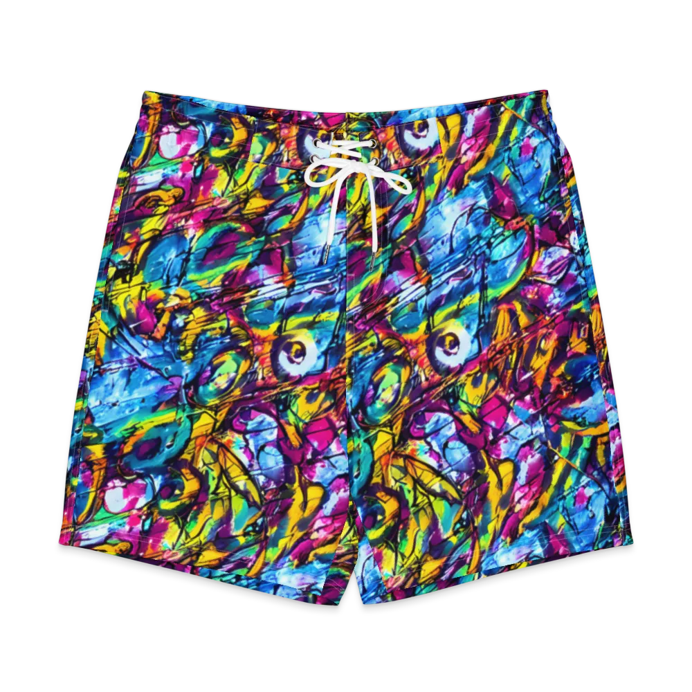 Fuchsia Voltage on Men's Board Shorts — Front