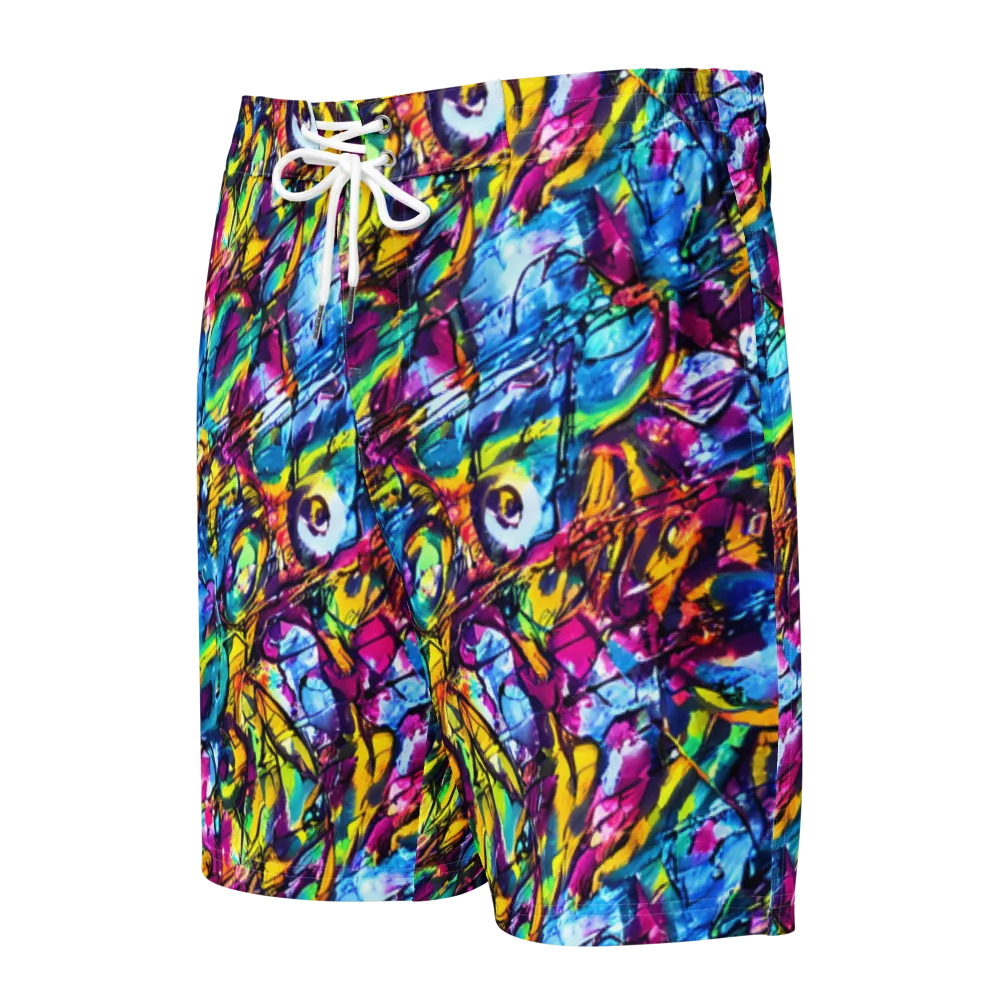Fuchsia Voltage on Men's Board Shorts — Front