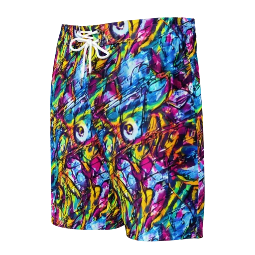 Fuchsia Voltage on a Men's Board Shorts