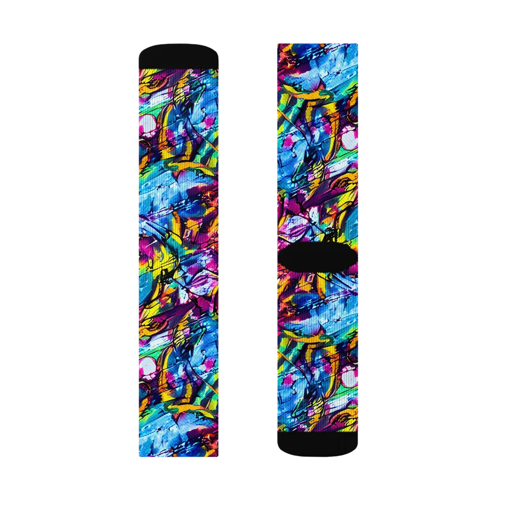 Fuchsia Voltage on Socks — Right Sock