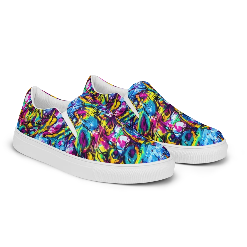 Fuchsia Voltage on Women's Slip-On Canvas Shoes — Right Front