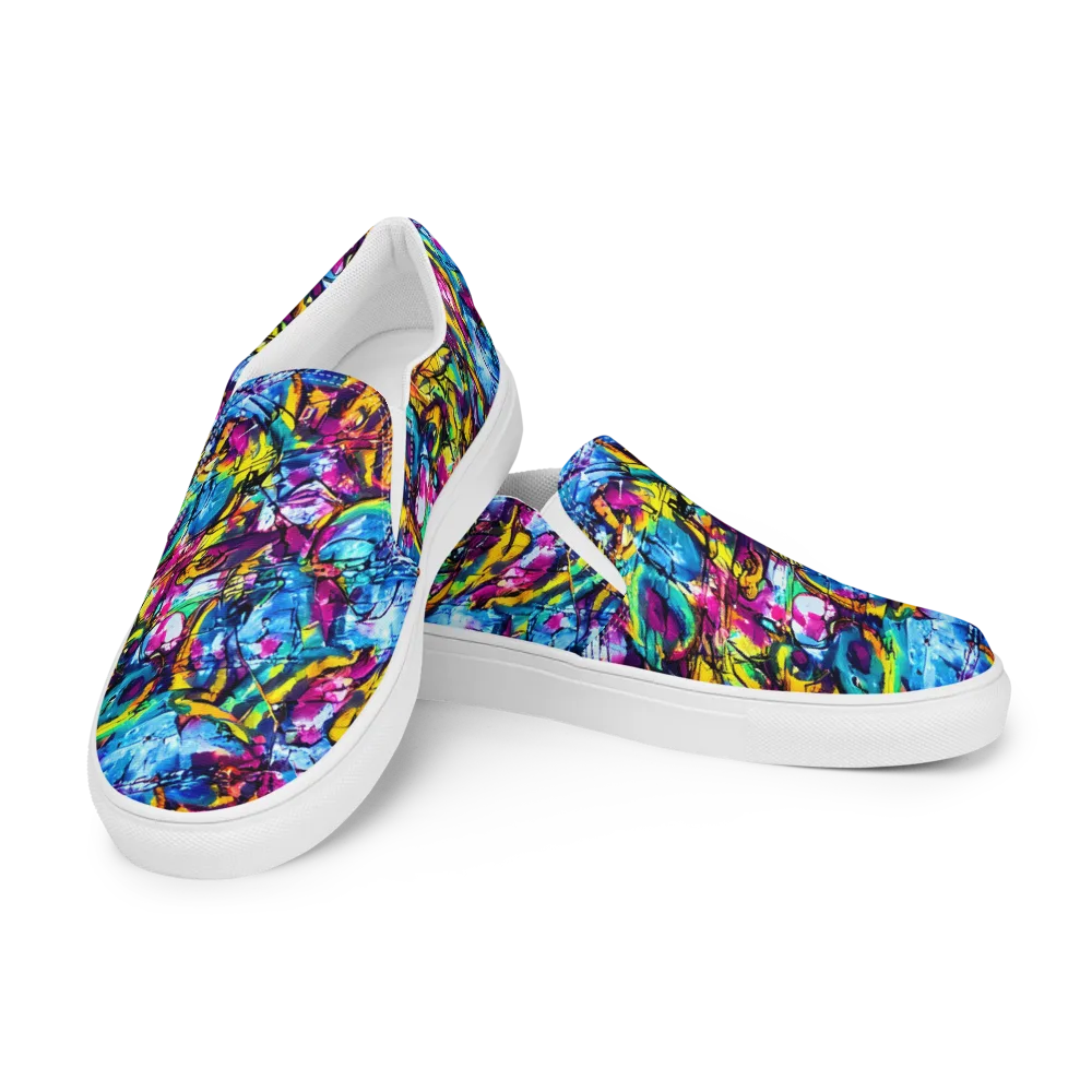 Fuchsia Voltage on Women's Slip-On Canvas Shoes — Left Front