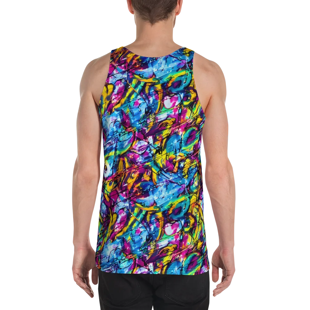 Fuchsia Voltage on Men's Tank Top — Back