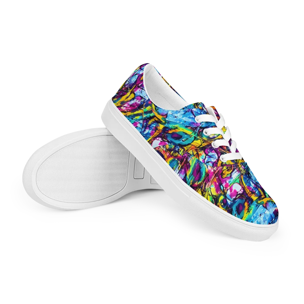 Fuchsia Voltage on Men's Lace-Up Canvas Shoes — Right Front
