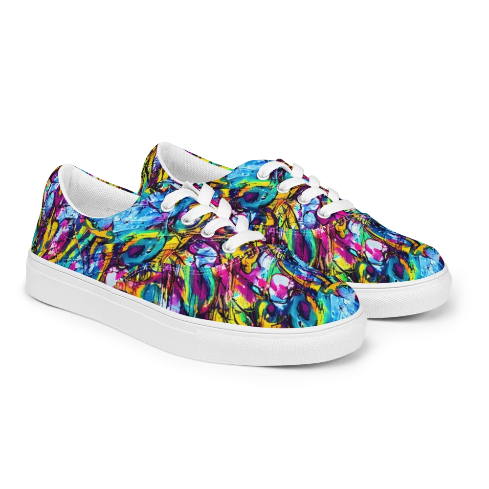 Fuchsia Voltage on Men's Lace-Up Canvas Shoes — Right Front