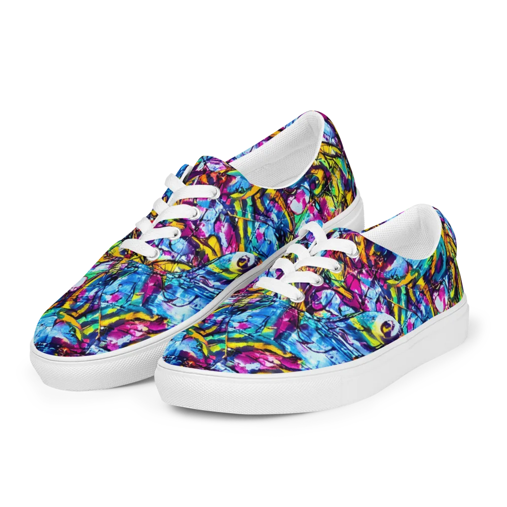 Fuchsia Voltage on Men's Lace-Up Canvas Shoes — Left Front