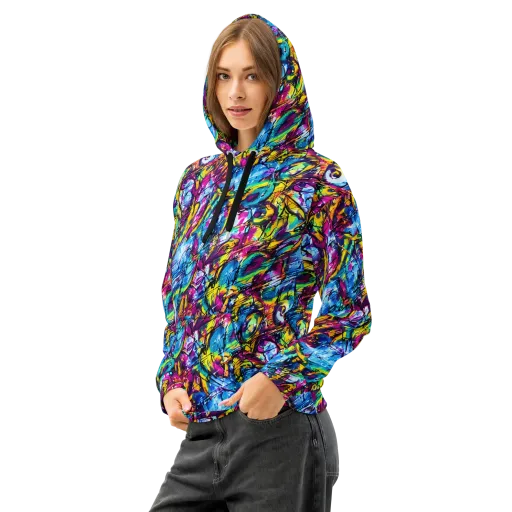 Fuchsia Voltage on a Cotton Hoodie