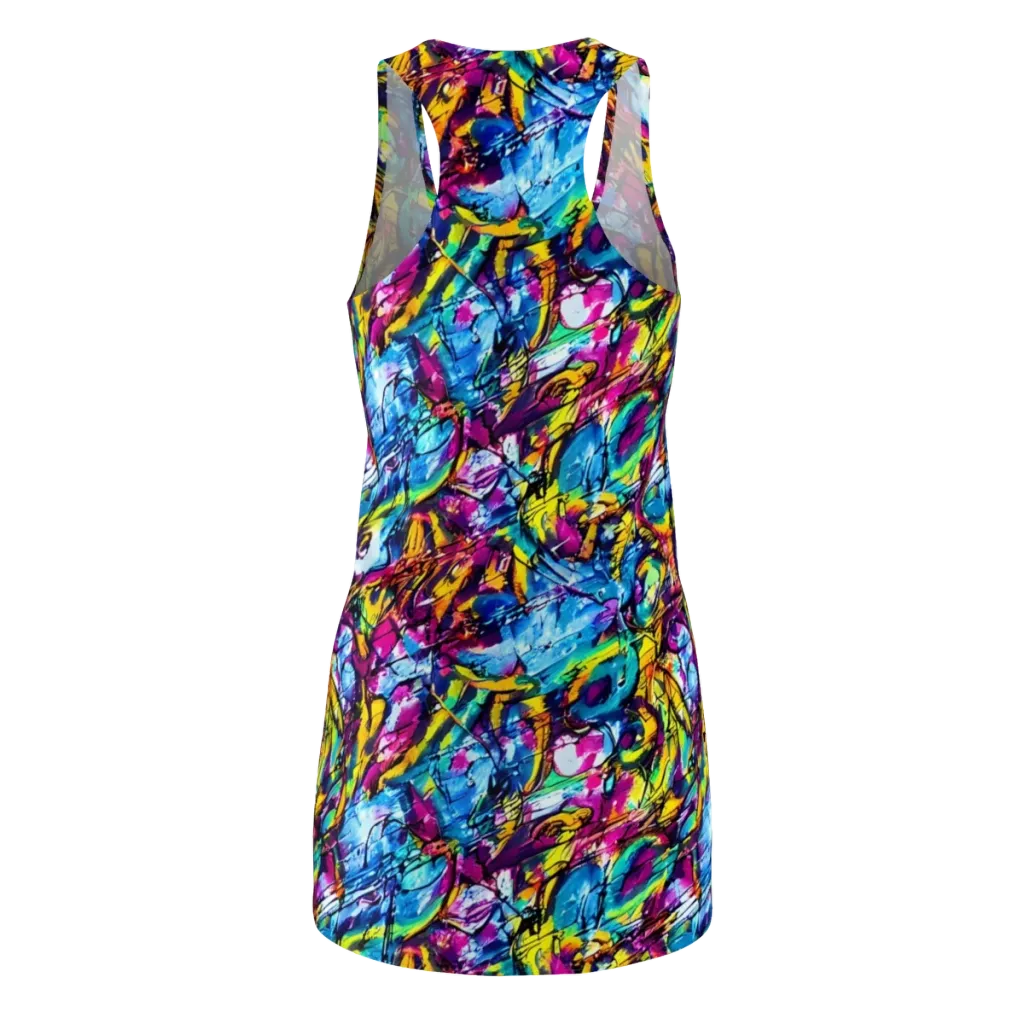 Fuchsia Voltage on Racerback Dress — Back