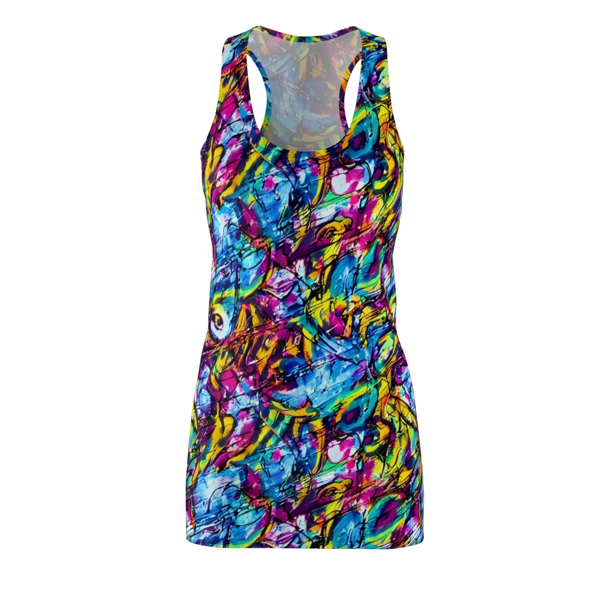 Fuchsia Voltage on Racerback Dress — Front