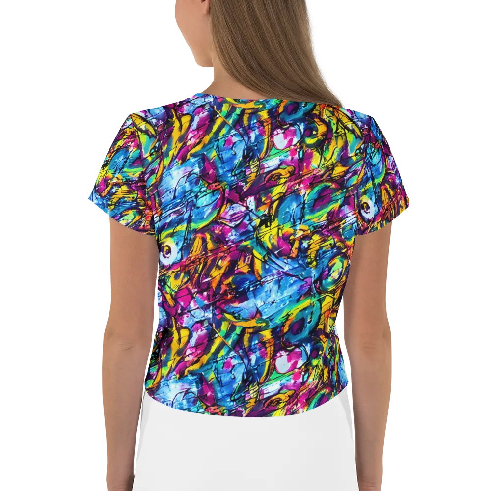 Fuchsia Voltage on Crop Tee — Back