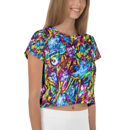 Fuchsia Voltage on a Crop Tee