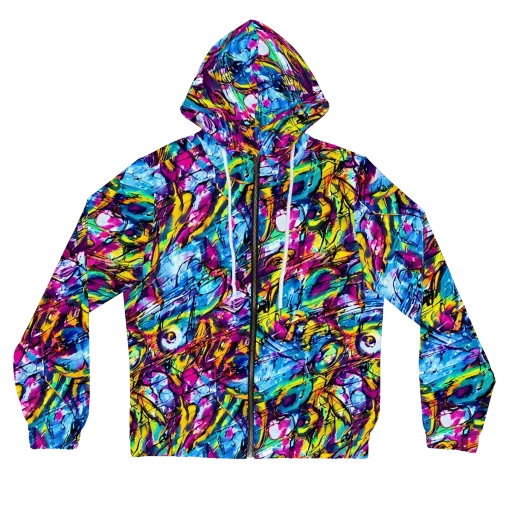 Fuchsia Voltage on a Women's Full-Zip Hoodie