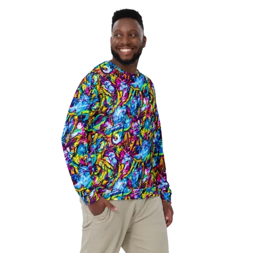Fuchsia Voltage on a Sweatshirt