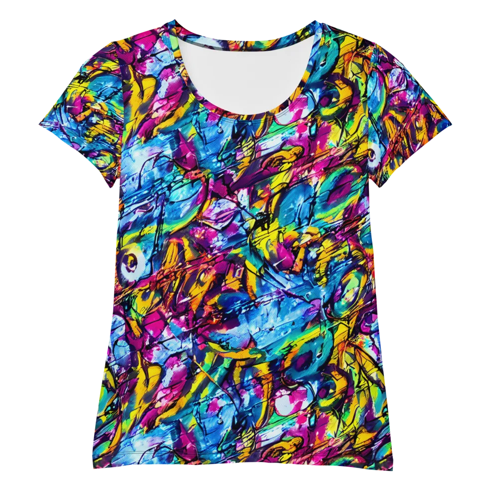 Fuchsia Voltage on Women's Athletic T-Shirt — Front