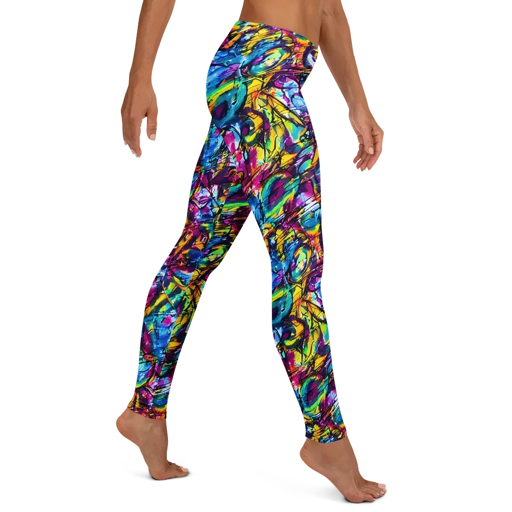 Fuchsia Voltage on Leggings — Right