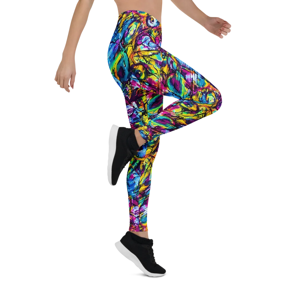 Fuchsia Voltage on Leggings — Right