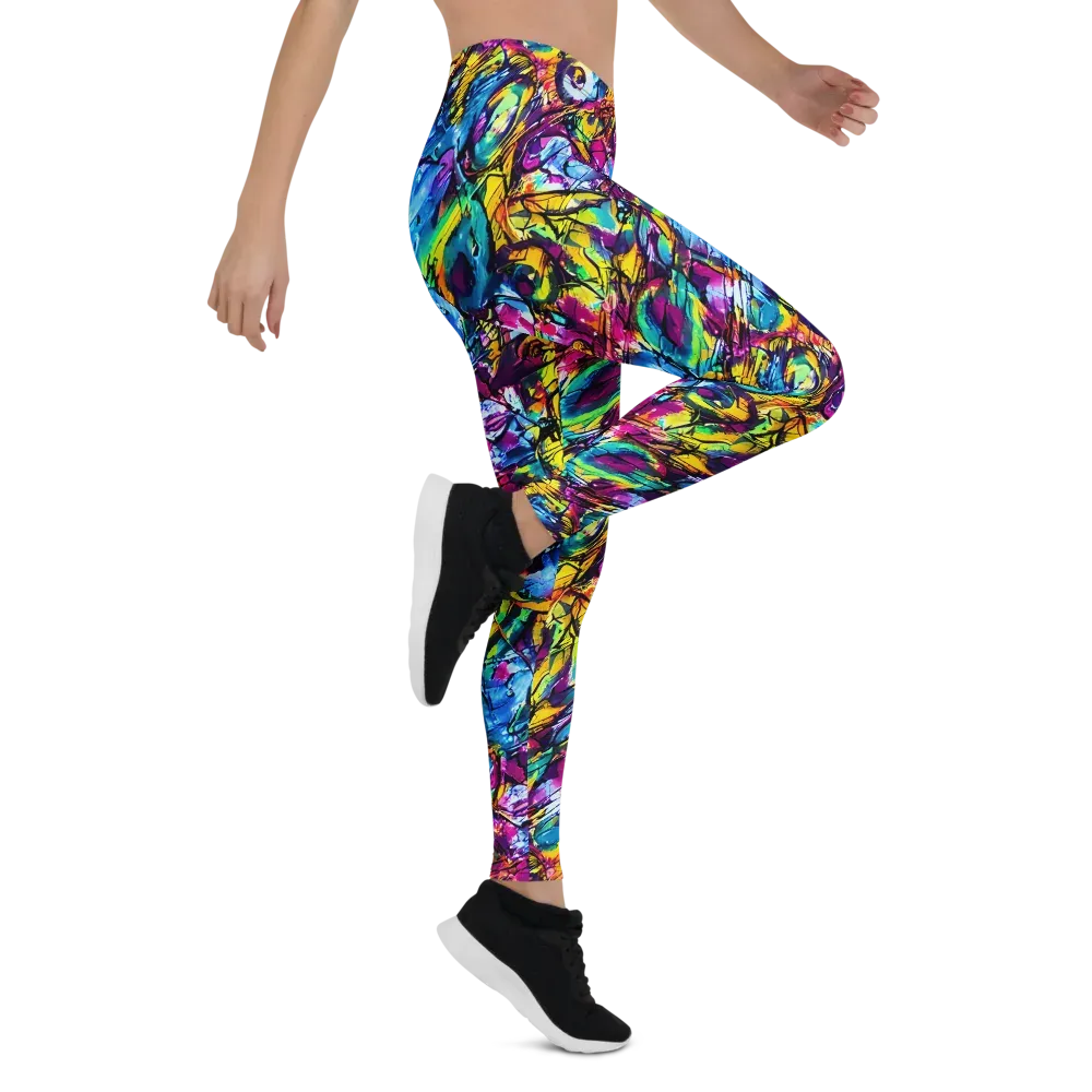 Fuchsia Voltage on Leggings — Right