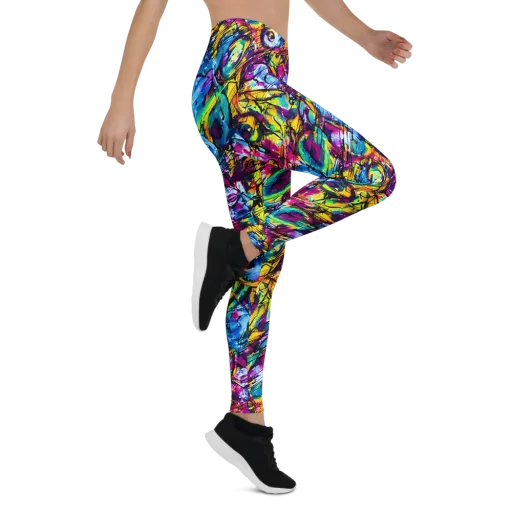 Fuchsia Voltage on a Leggings
