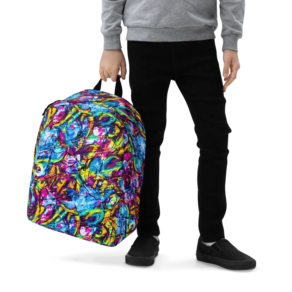 Fuchsia Voltage on Minimalist Backpack — Zoomed-in