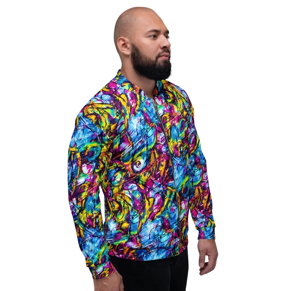 Fuchsia Voltage on Bomber Jacket — Right