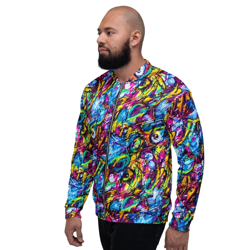 Fuchsia Voltage on Bomber Jacket — Left